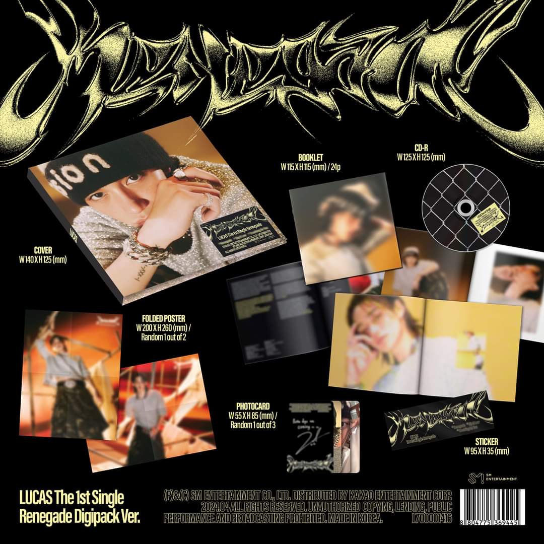 LUCAS THE 1st SINGLE – Renegade (Digipack Ver.)