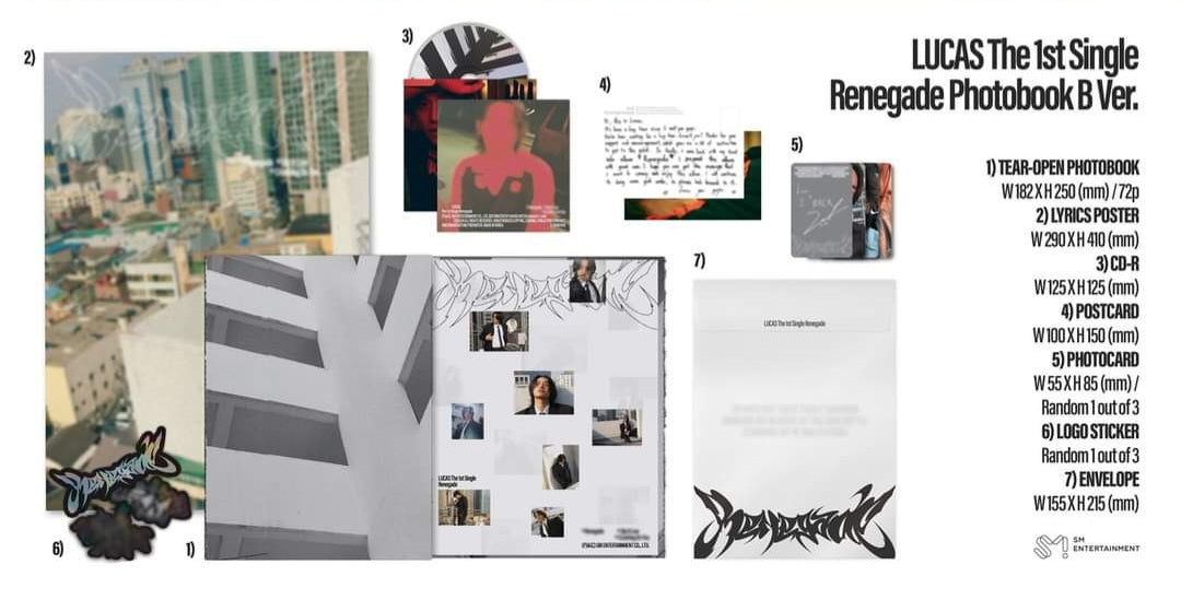 LUCAS THE 1st SINGLE – Renegade (Photo Book Ver.) (Random)
