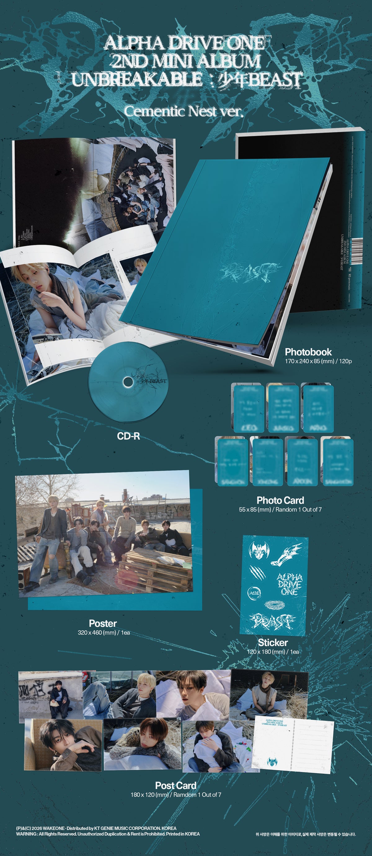 ALPHA DRIVE ONE The 2nd Mini Album - UNBREAKABLE : 少年BEAST (Cementic Nest Ver.)