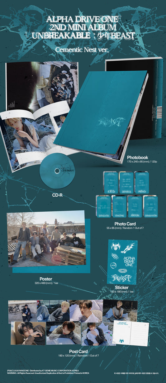 PRE-ORDER: ALPHA DRIVE ONE The 2nd Mini Album - UNBREAKABLE : 少年BEAST (Cementic Nest Ver.)