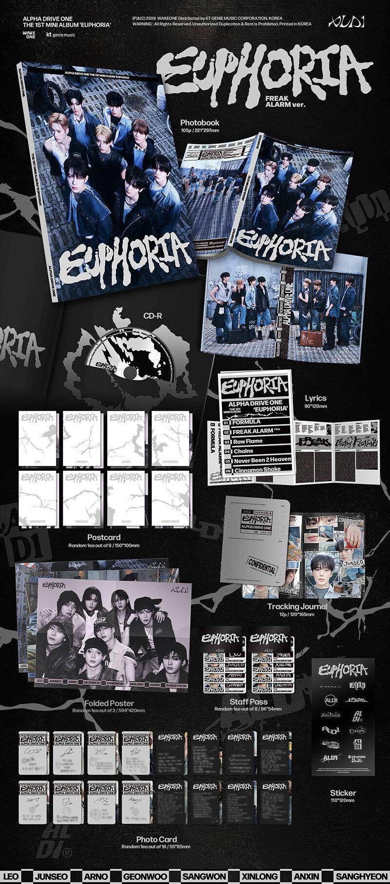 ALPHA DRIVE ONE The 1st Mini Album - EUPHORIA (FREAK ALARM Ver.)