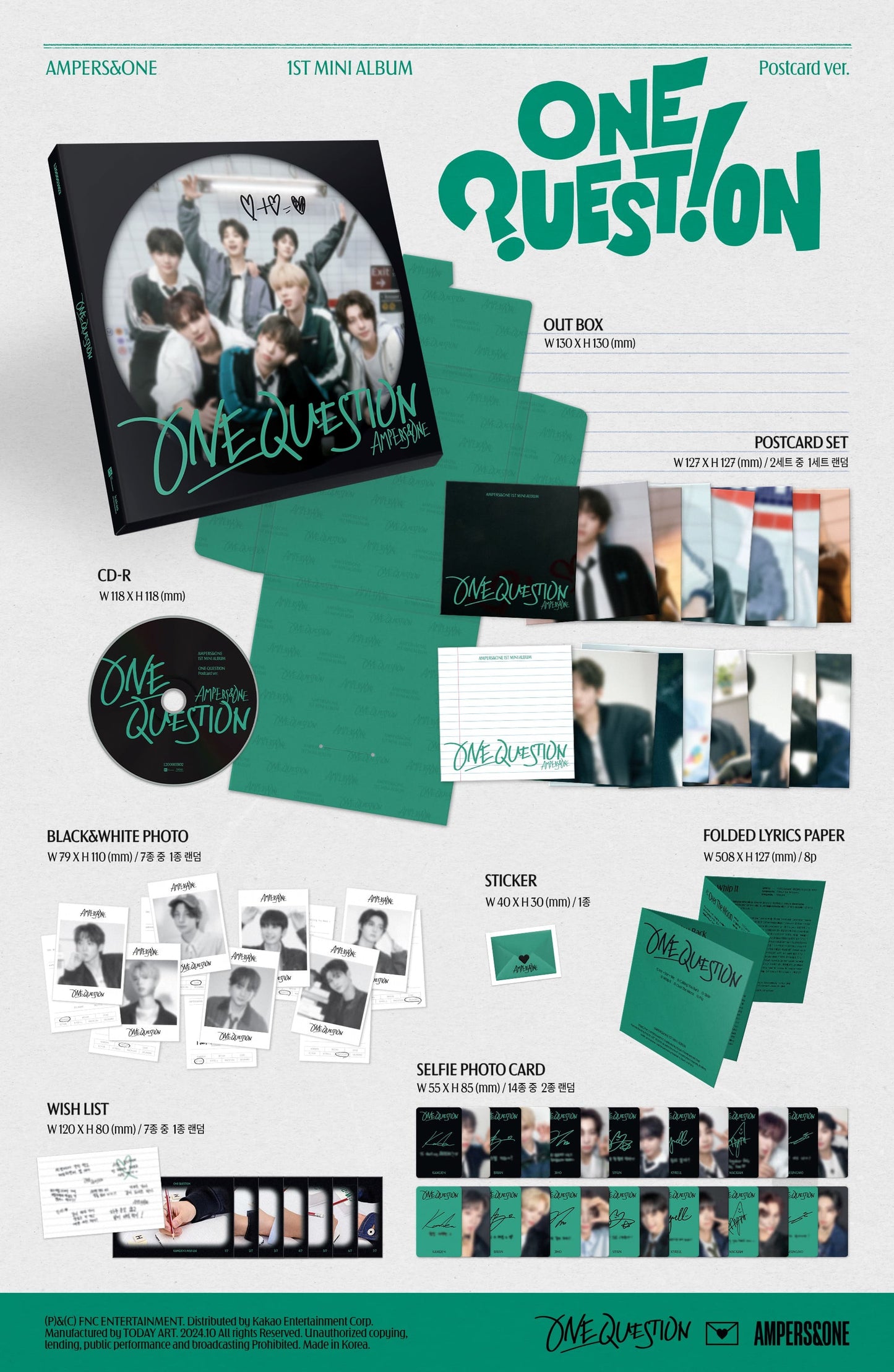 AMPERS&ONE 1ST MINI ALBUM – ONE QUESTION (Postcard Ver.)