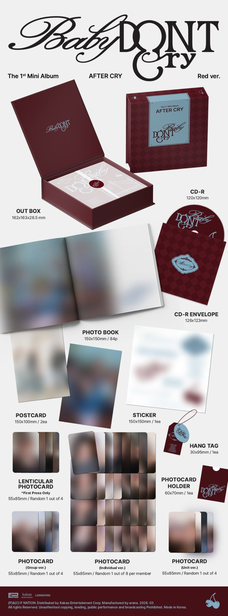 Baby DONT Cry The 1st Mini Album - AFTER CRY (Random)