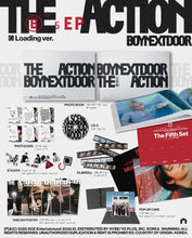 Load image into Gallery viewer, Promotional material for 'The Action' EP by BOYNEXTDOOR, including photo book, CD, and other merchandise.