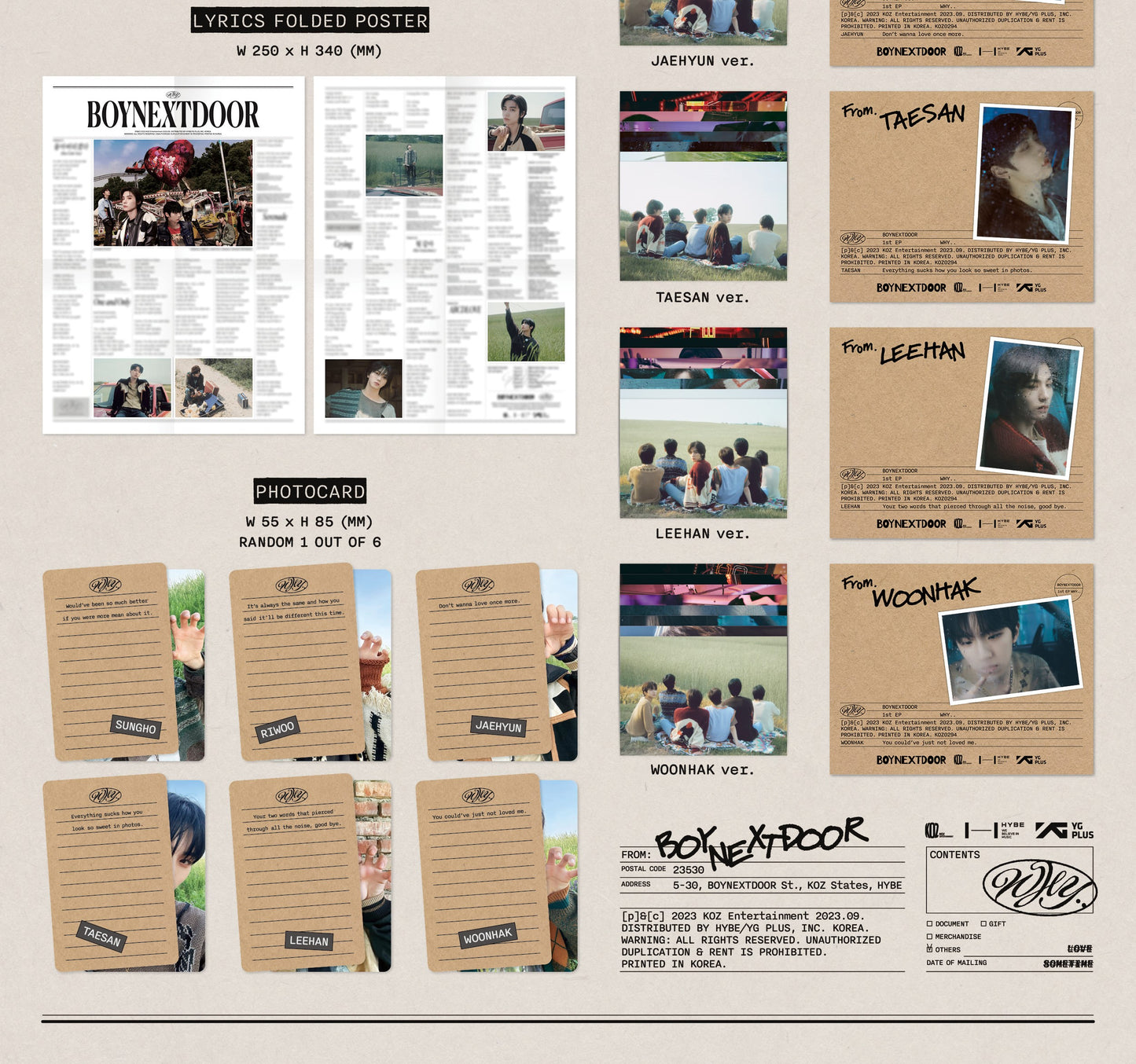 BOYNEXTDOOR 1st EP - WHY.. (LETTER Ver.) (Random)
