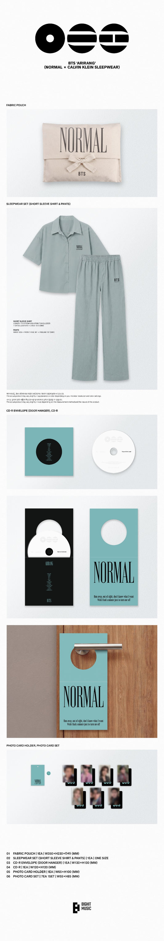 PRE-ORDER: BTS The 5th Album - ARIRANG (NORMAL x CALVIN KLEIN SLEEPWEAR)