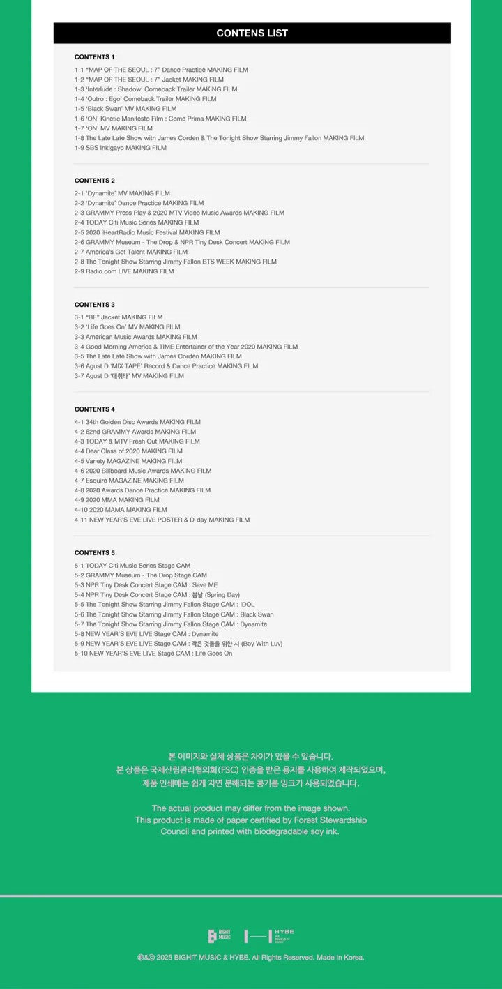 BTS – BTS MEMORIES OF 2020 Digtal Code