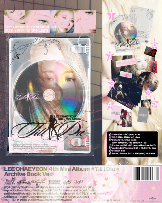 LEE CHAEYEON 4th Mini Album - Till I Die (Archive Book Ver.)