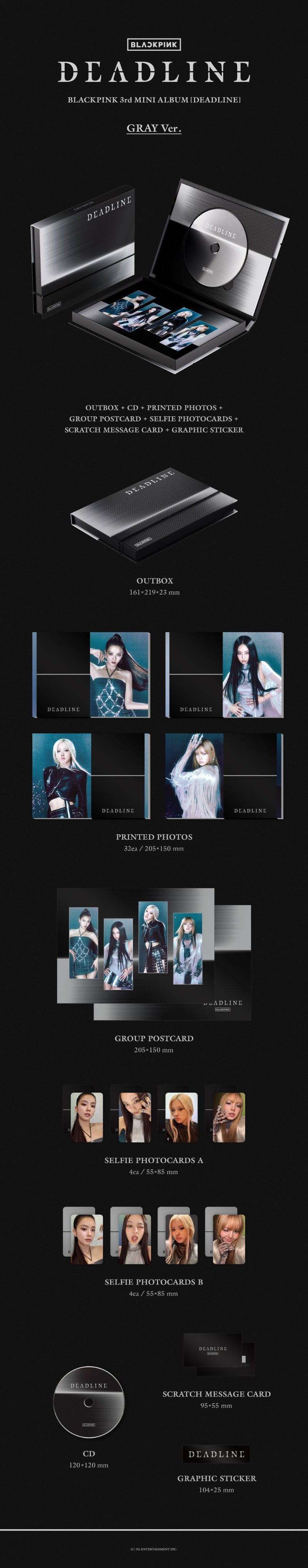BLACKPINK 3rd Mini Album - DEADLINE (GRAY Ver.)