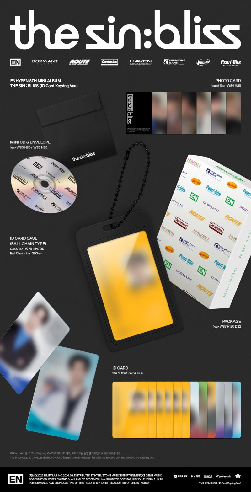 PRE-ORDER: ENHYPEN 8th Mini Album - THE SIN : BLISS (ID Card Keyring Ver.)