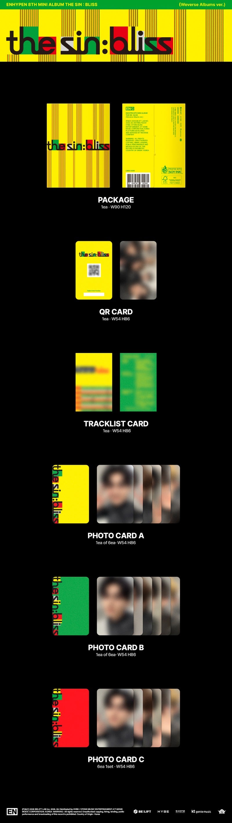 ENHYPEN 8th Mini Album - THE SIN : BLISS (Weverse Albums Ver.)