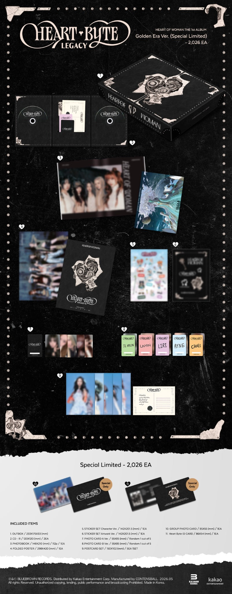 HEART OF WOMAN The 1st Album - Heart Byte : LEGACY (Golden Era Ver.) (Special Limited)