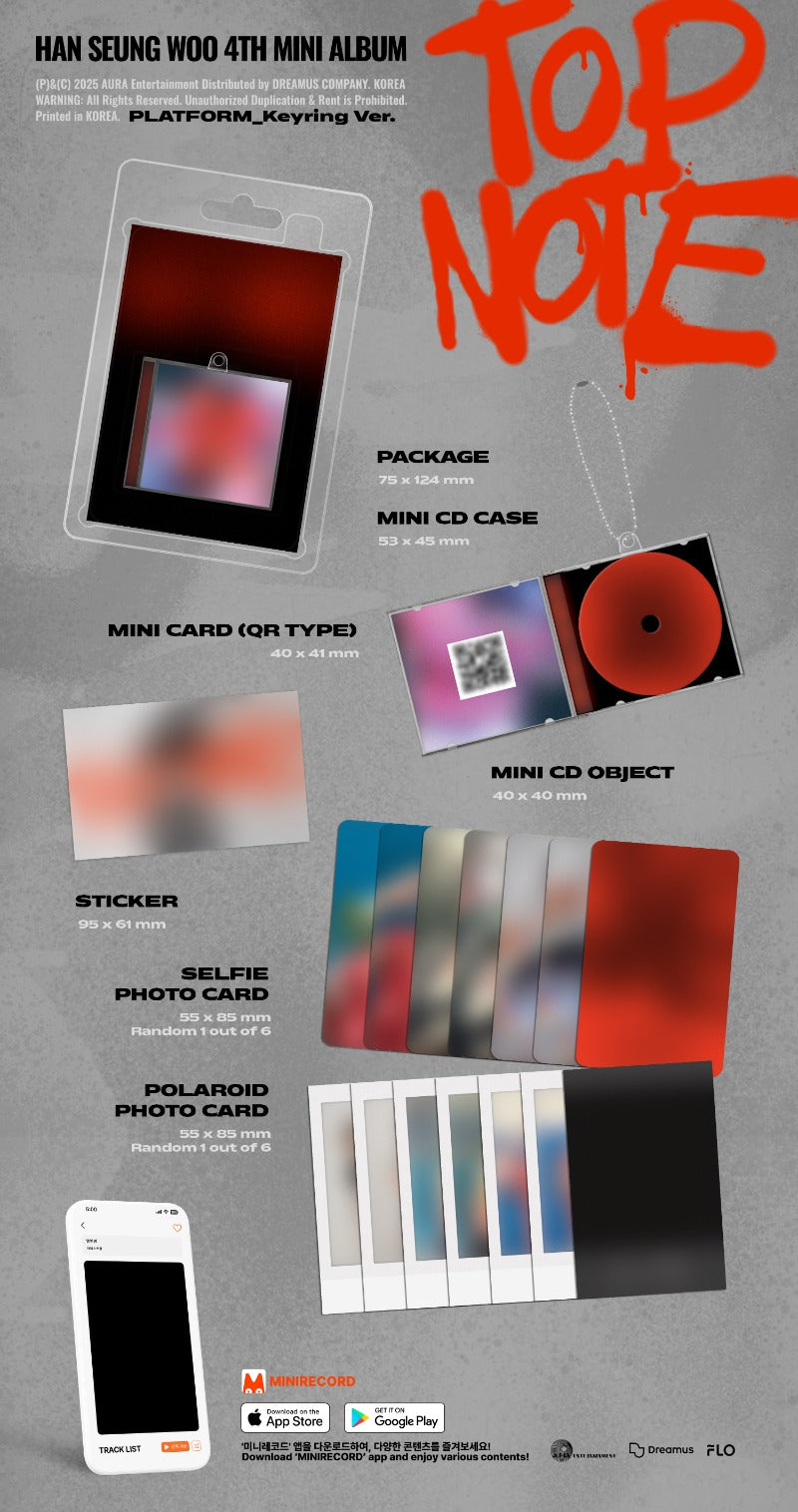 HAN SEUNGWOO 4th Mini Album – TOP NOTE (PLATFORM_Keyring Ver.)