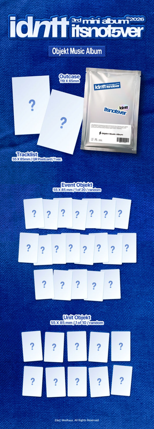 PRE-ORDER: idntt 3rd Mini Album - itsnotver (Objekt Music Album)