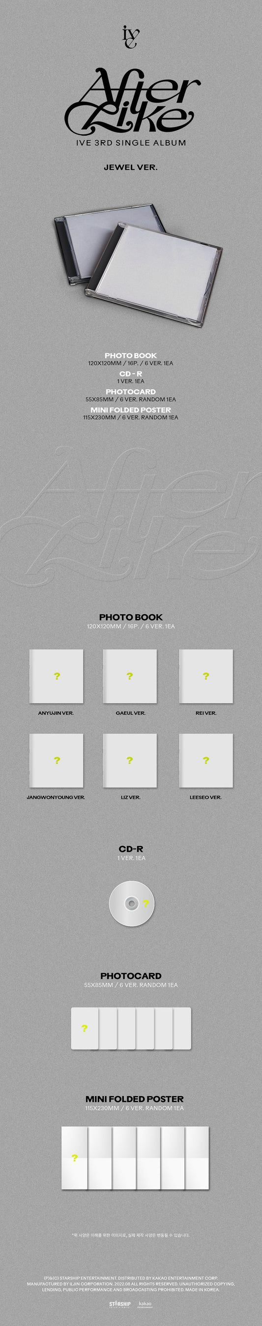 IVE Single Album Vol. 3 - After Like (Jewel Ver.) (Limited Edition) (Random)