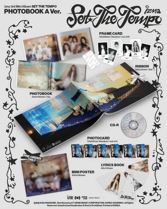 PRE-ORDER: izna 3rd Mini Album - SET THE TEMPO (Photobook Ver.) (Random)