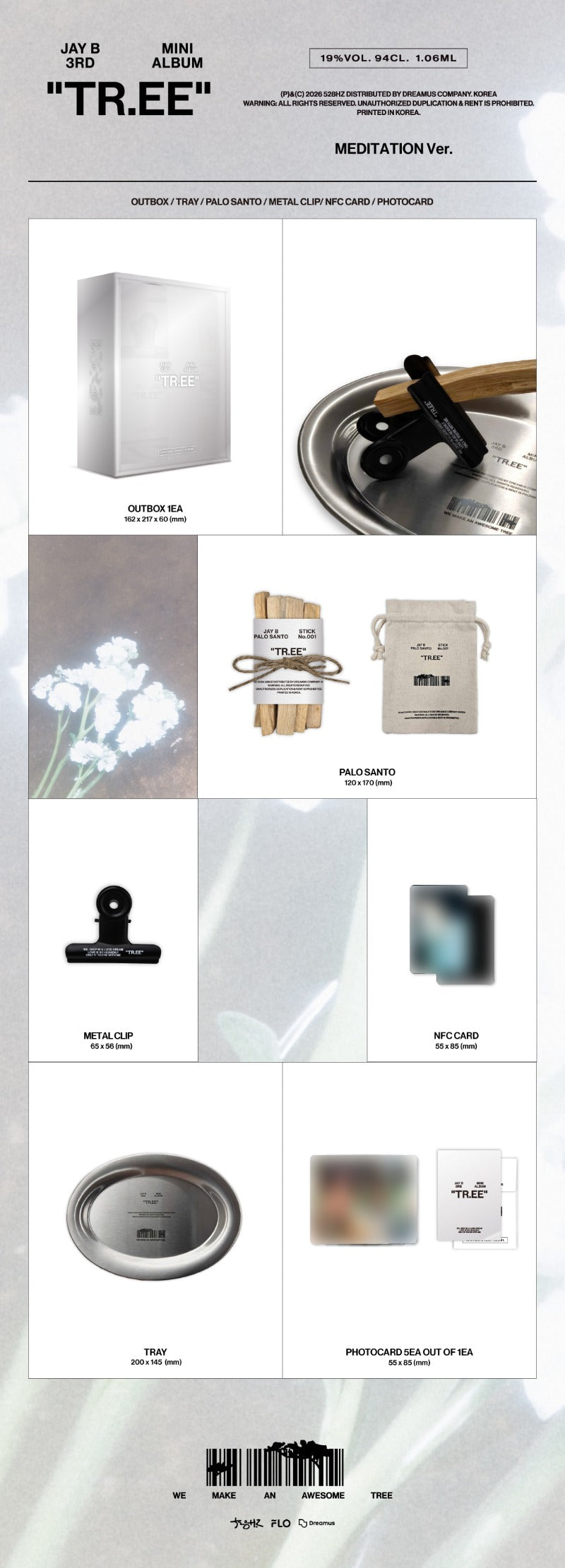 PRE-ORDER: JAY B (GOT7) 3rd Mini Album - TR.EE (Meditation Ver.)