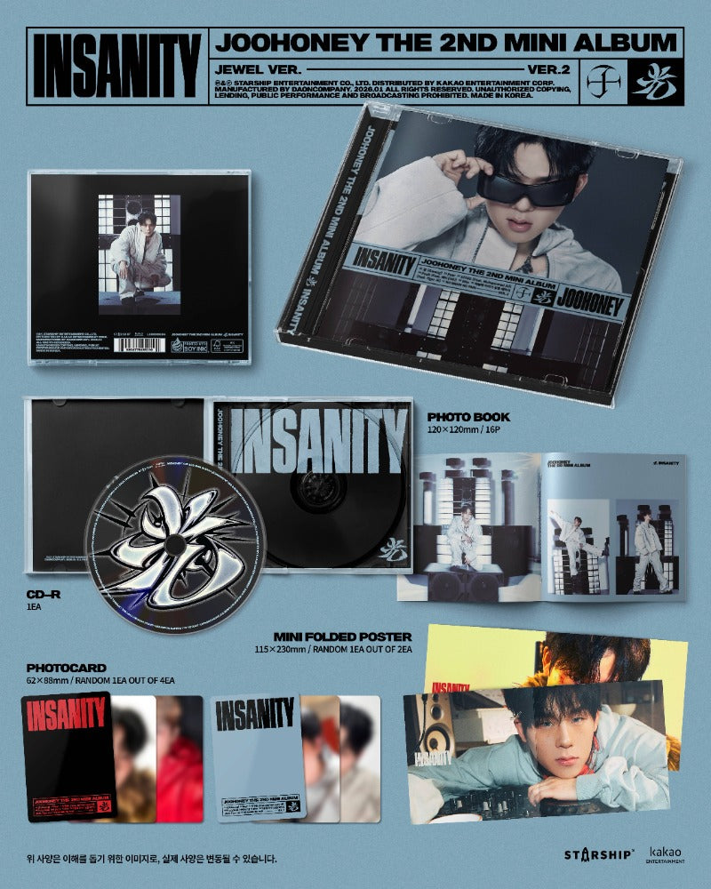 JOOHONEY (Monsta X) The 2nd Mini Album - 光 (INSANITY) (Jewel Ver.) (Limited Edition) (Random)