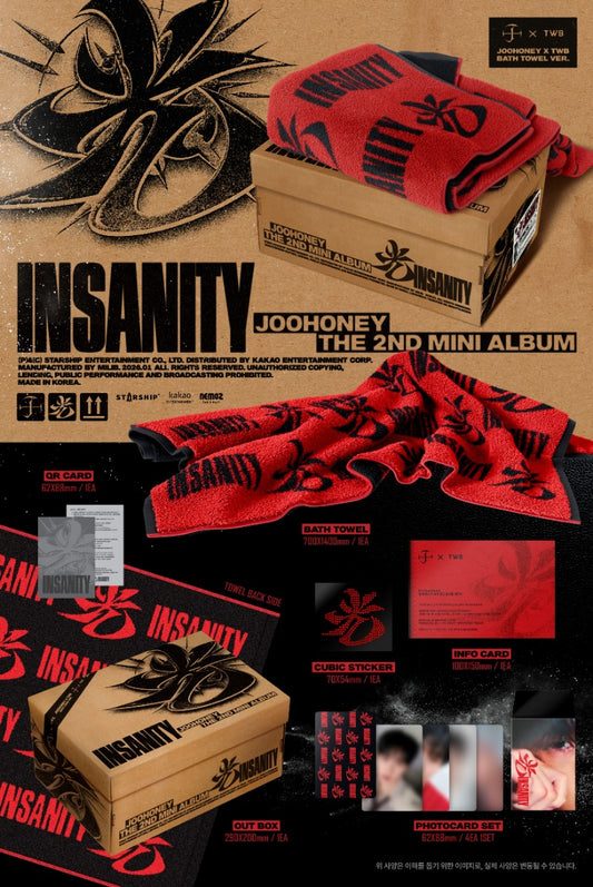 JOOHONEY (Monsta X) The 2nd Mini Album - 光 (INSANITY) (JOOHONEY X TWB BATH TOWEL VER.) (Limited Edition)