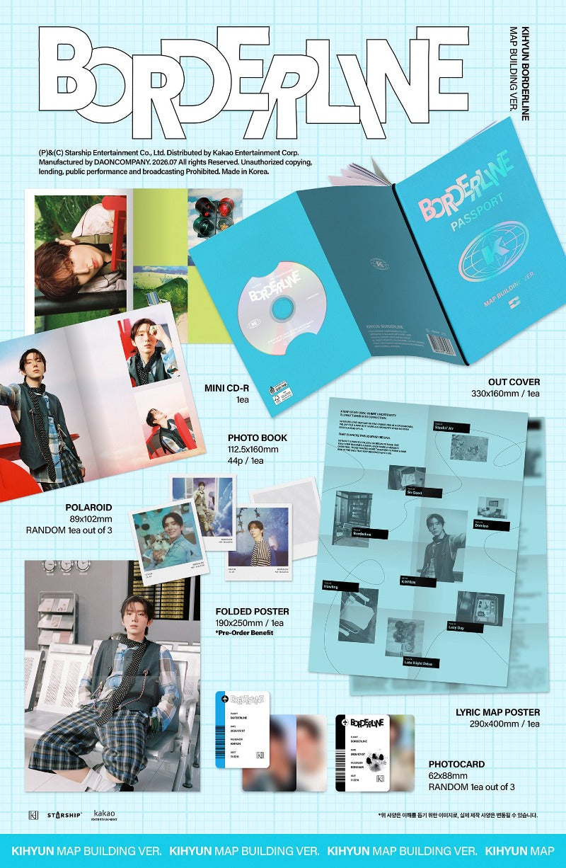 PRE-ORDER: KIHYUN 1st EP Album - BORDERLINE (Map Building Ver.) Limited Edition