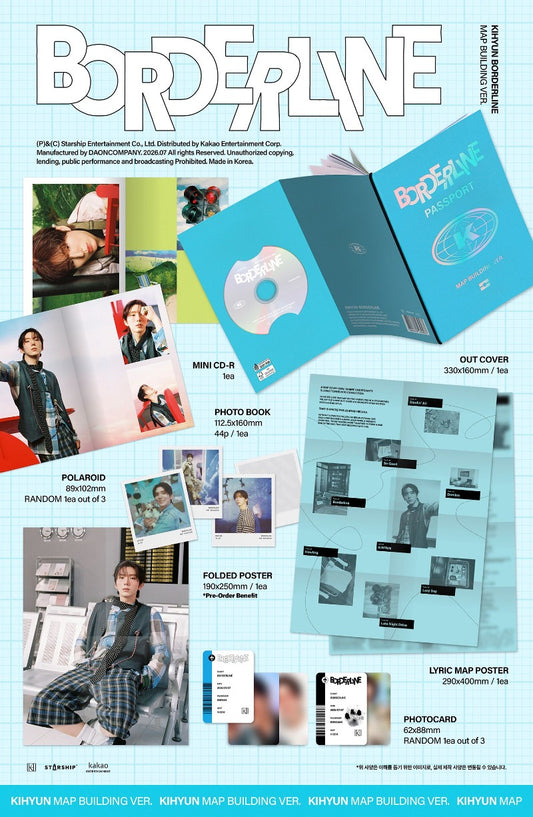 PRE-ORDER: KIHYUN 1st EP Album - BORDERLINE (Map Building Ver.) Limited Edition
