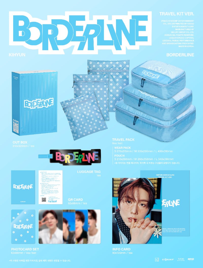 PRE-ORDER: KIHYUN 1st EP Album - BORDERLINE (Travel Kit Ver.)