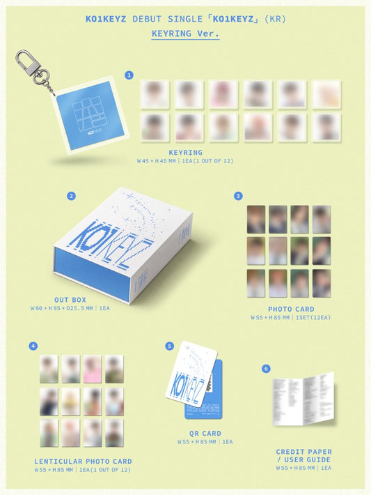 PRE-ORDER: KO1KEYZ Debut Single Album - KO1KEYZ (KR) (Keyring Ver.) (Random)