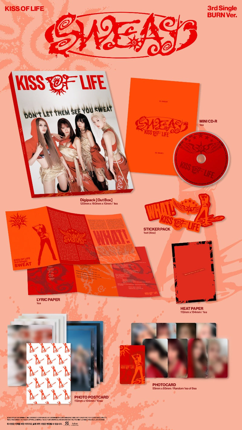 KISS OF LIFE 3rd Single Album - SWEAT (Random)