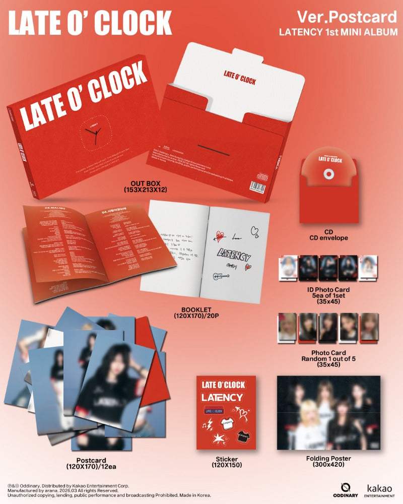 PRE-ORDER: LATENCY 1st Mini Album - LATE O’ CLOCK (Postcard Ver.)