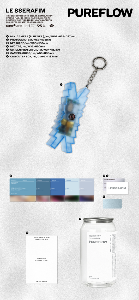 LE SSERAFIM 2nd Studio Album - PUREFLOW pt.1 (Mini Camera Ver.)