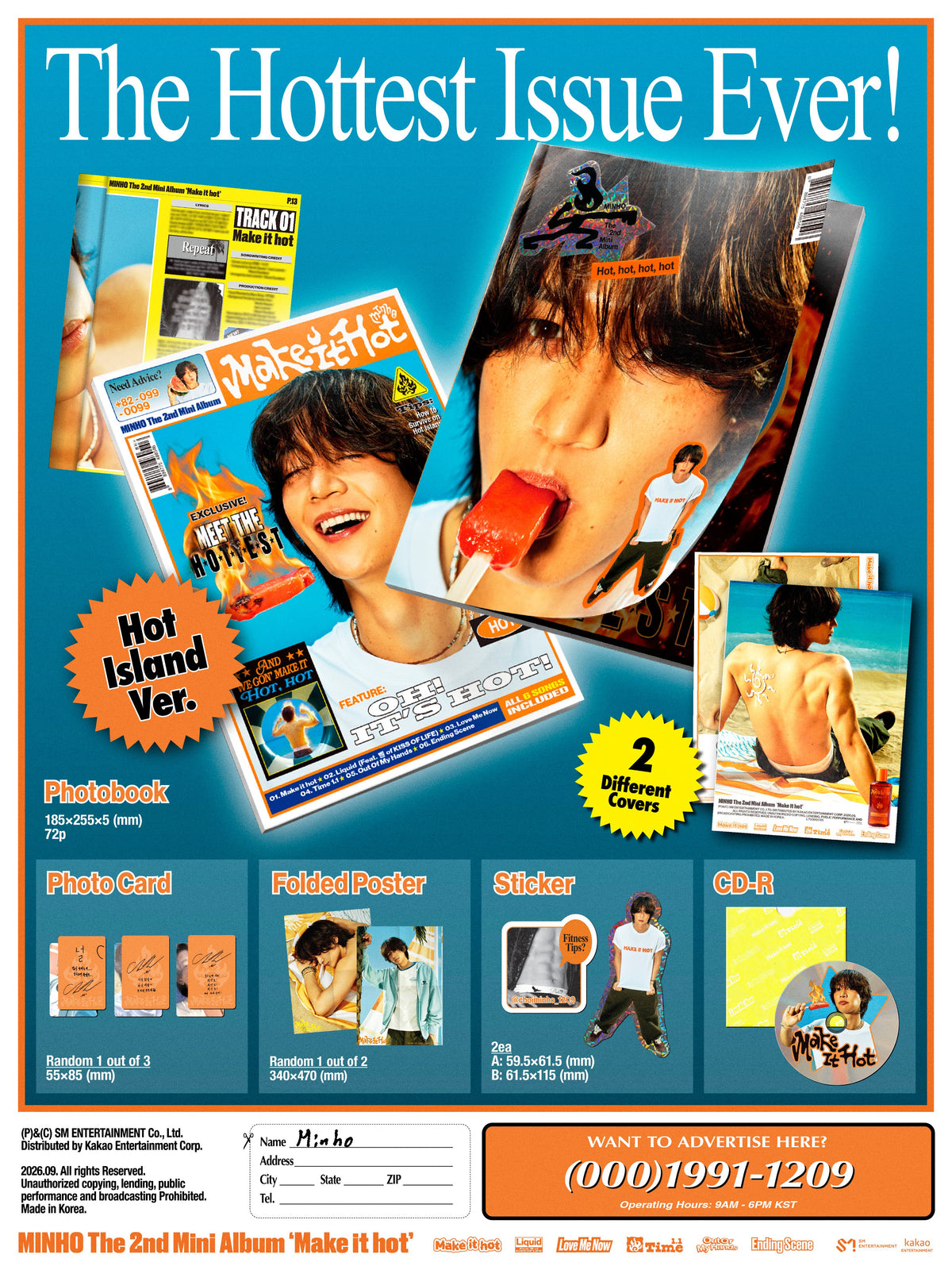 MINHO The 2nd Mini Album - Make it hot (Hot island Ver.) (Random)