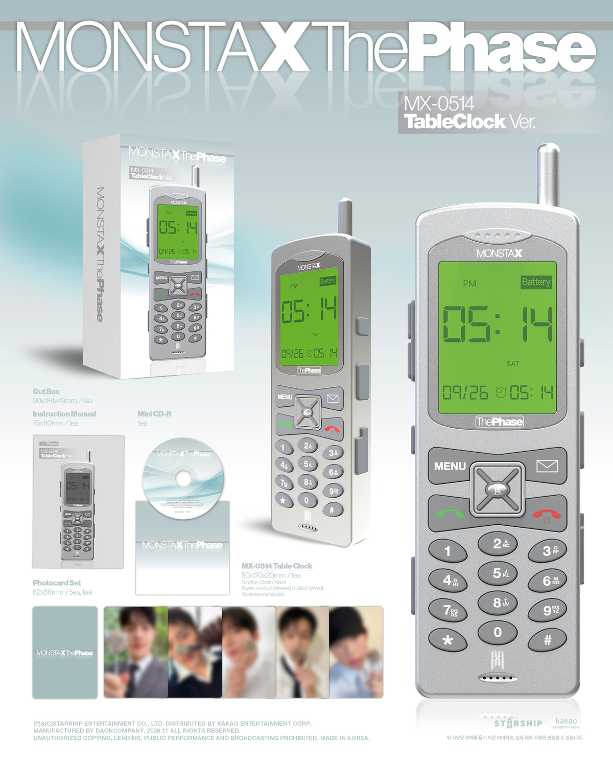 PRE-ORDER: MONSTA X The Phase - MX-0514 Table Clock Ver. (Limited Ver.)