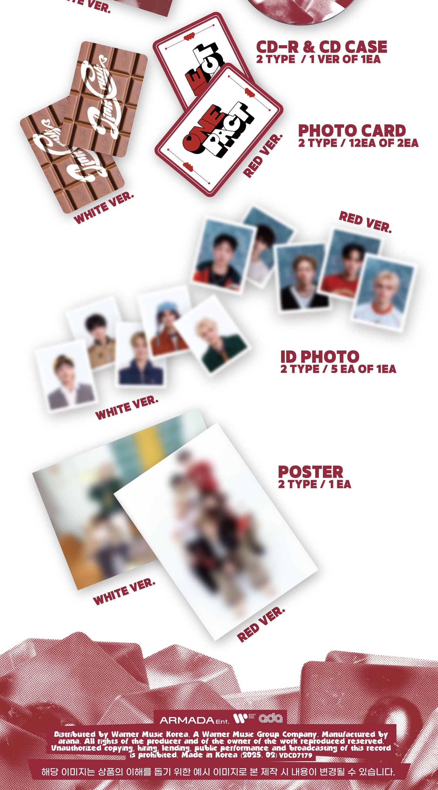 ONE PACT 3rd Mini Album – PINK CRUSH (Random)