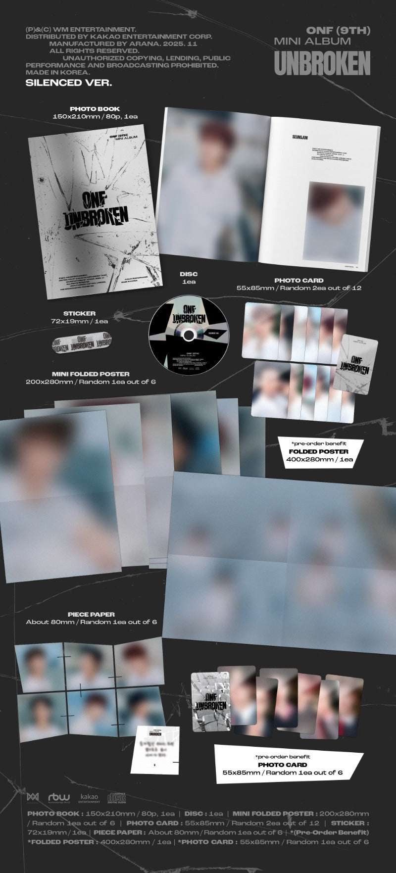 ONF 9th Mini Album - UNBROKEN (Random)