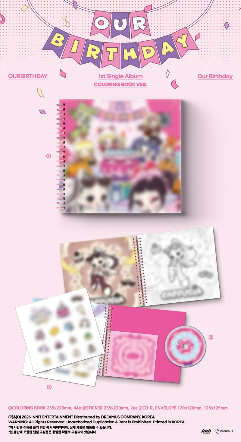 PRE-ORDER: OURBIRTHDAY 1st Single Album - Our Birthday (Coloring Book Ver.)
