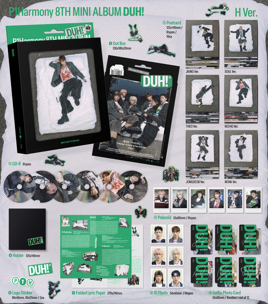 P1Harmony 8th Mini Album – DUH! (H Ver.) (Compact Ver.) (Random)