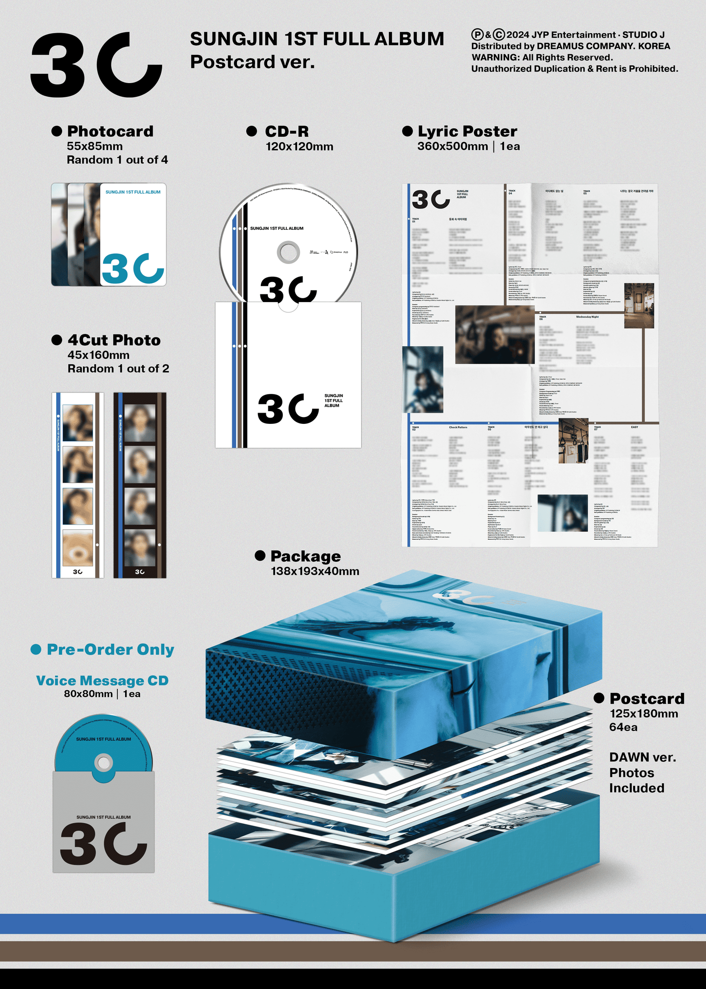 SUNGJIN (Day6) 1st Full Album – 30 (Postcard Ver.)