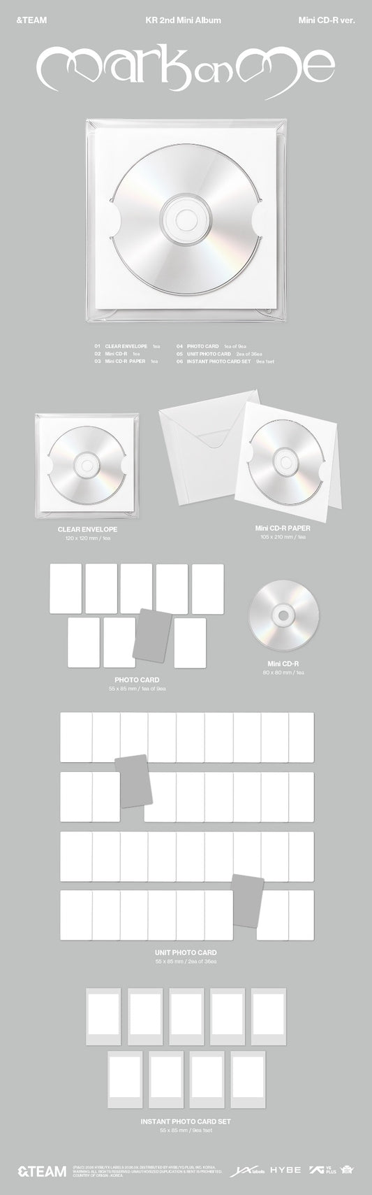 PRE-ORDER: &TEAM KR 2nd Mini Album - Mark on Me (Mini CD-R Ver.)