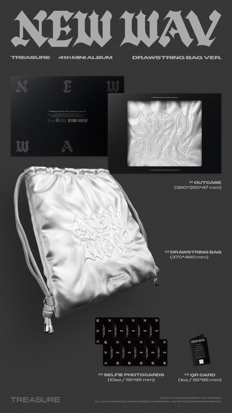 PRE-ORDER: TREASURE 4th Mini Album - NEW WAV (Drawstring Bag Ver.) (Limited Edition)