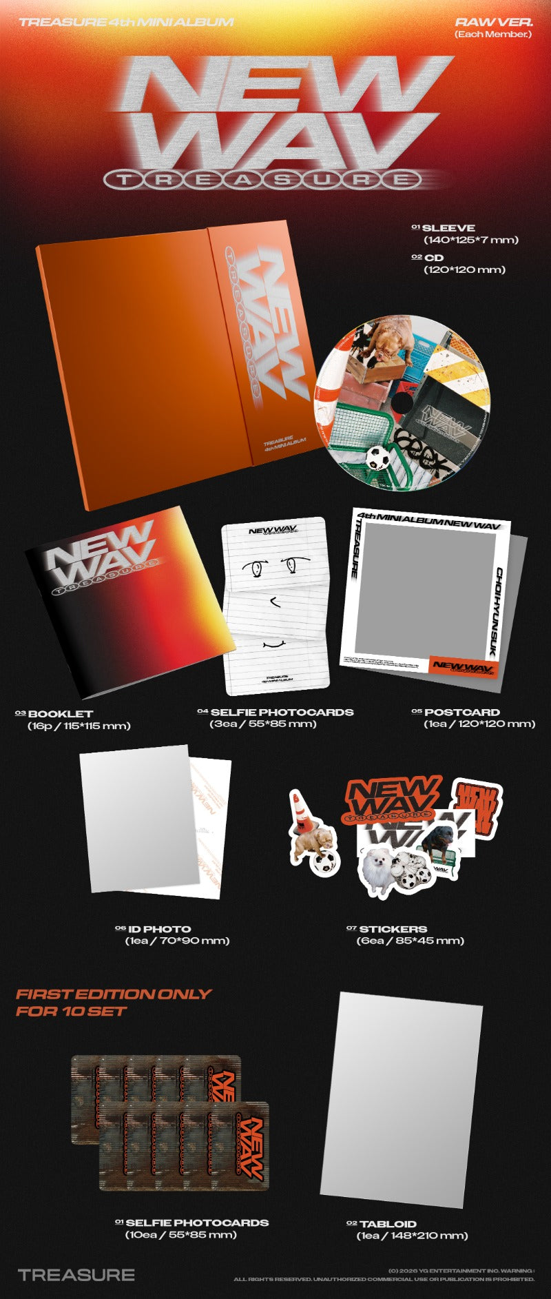 TREASURE 4th Mini Album - NEW WAV (RAW Ver.) (Random)