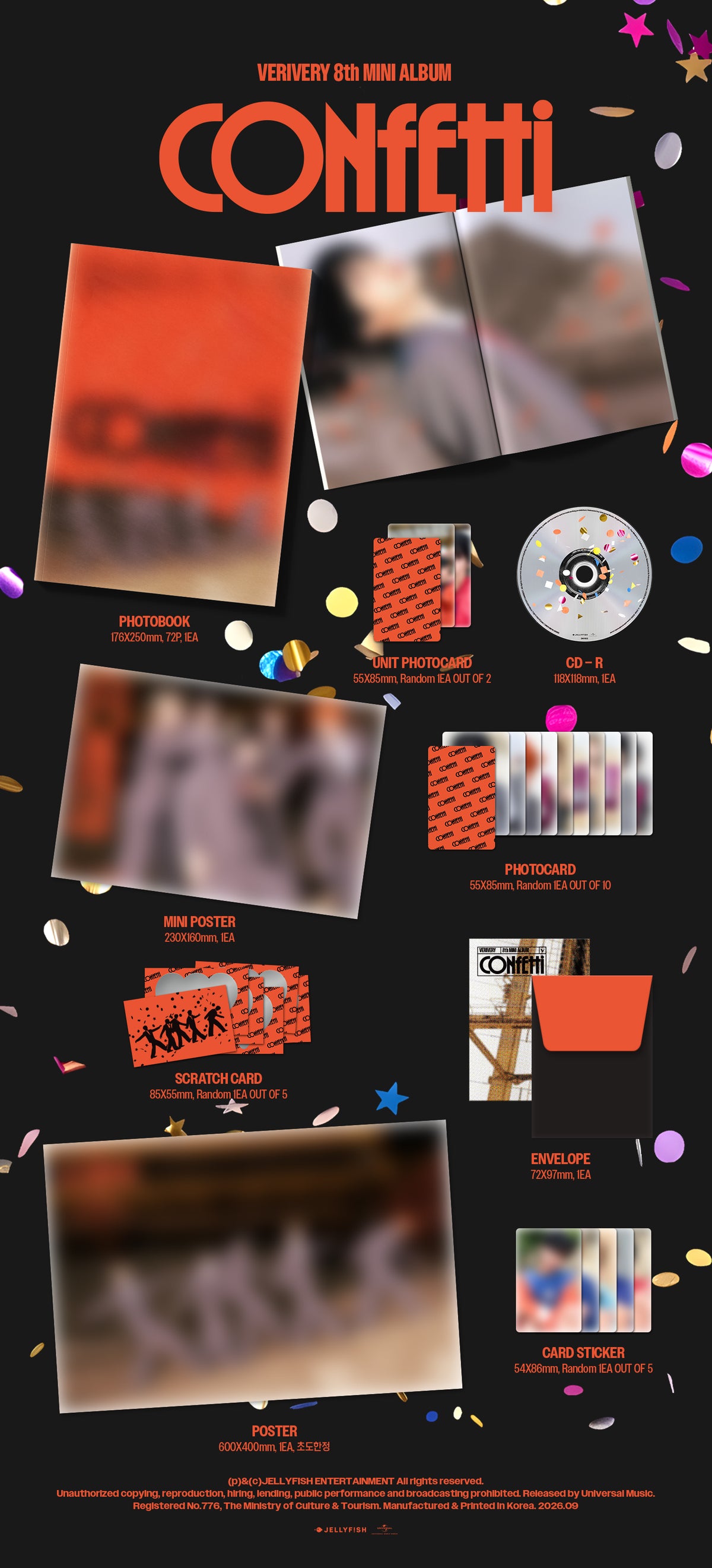 PRE-ORDER: VERIVERY 8th Mini Album - CONFETTI (Photobook Ver.)