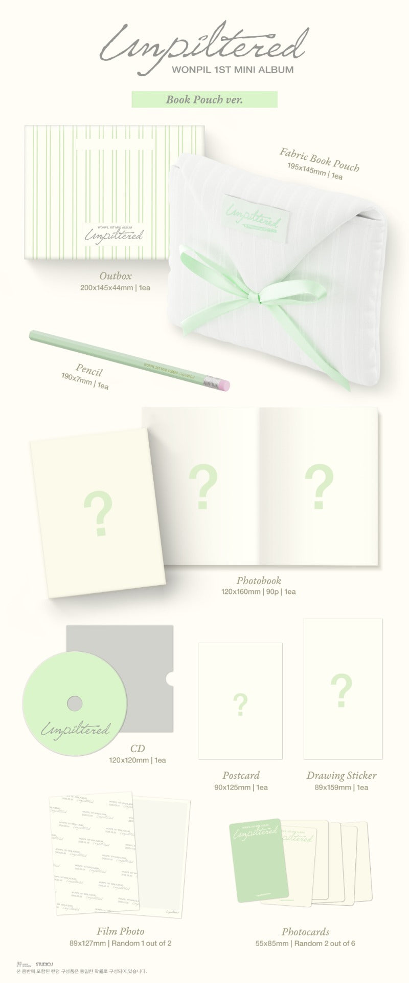 WONPIL (DAY6) 1st Mini Album - Unpiltered (Book Pouch Ver.)