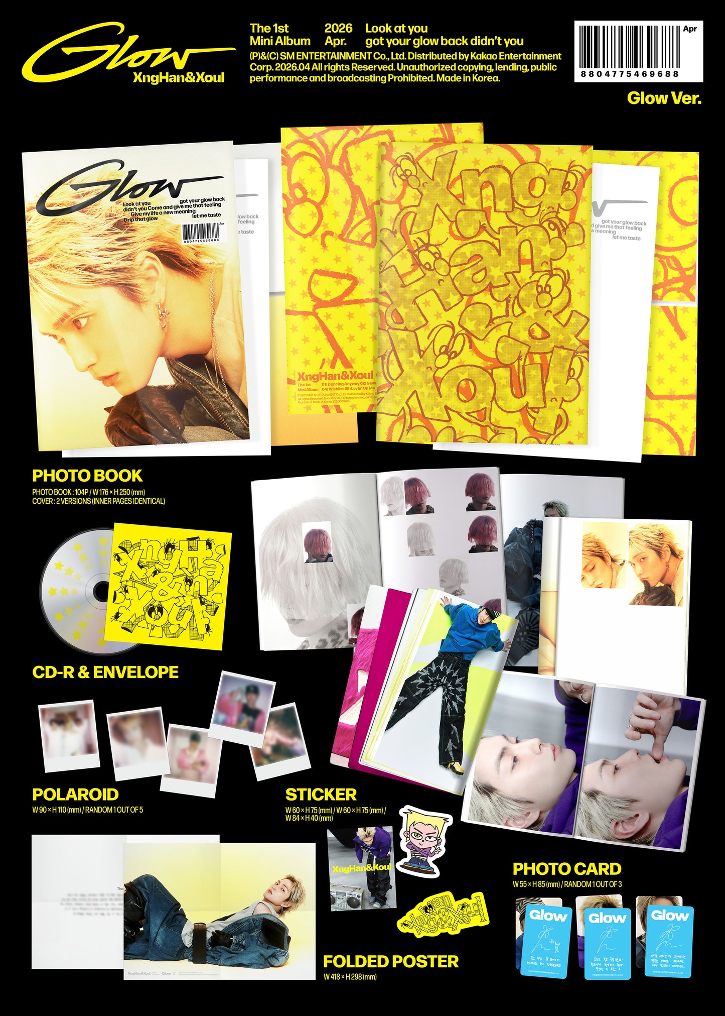 XngHan&Xoul The 1st Mini Album - Glow (Glow Ver.) (Random)