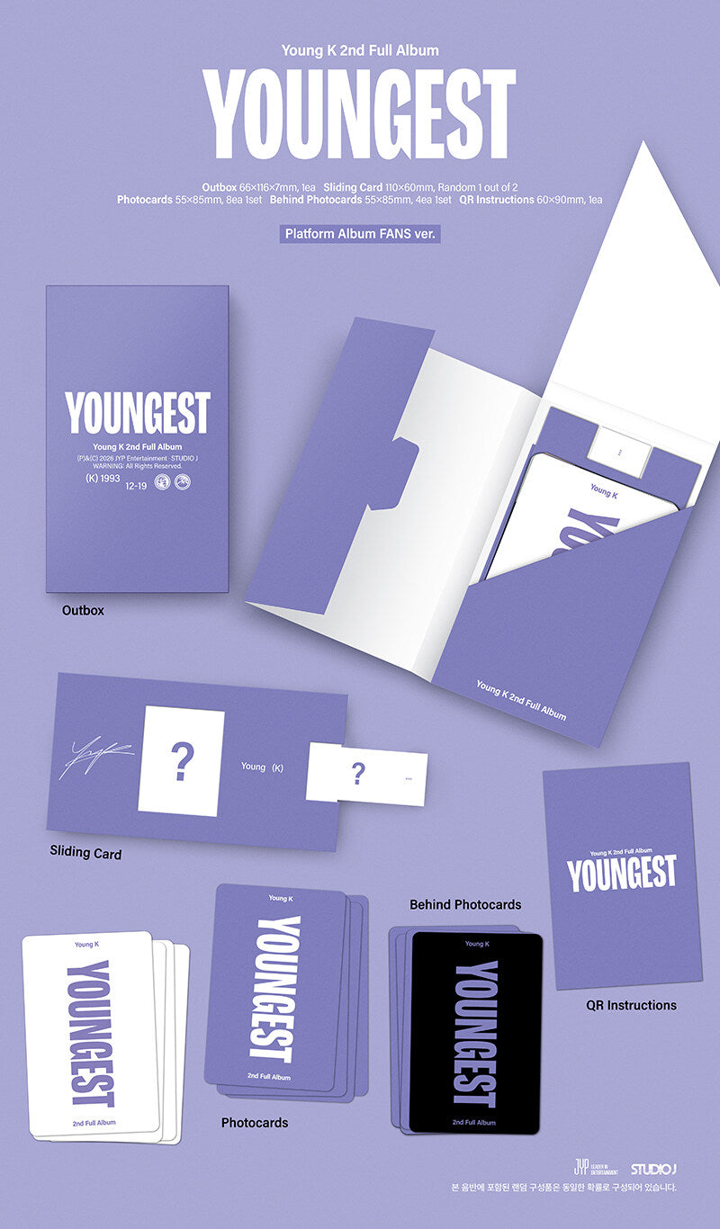 PRE-ORDER: Young K (Day6) 2nd Full Album - YOUNGEST (Platform Album FANS Ver.)