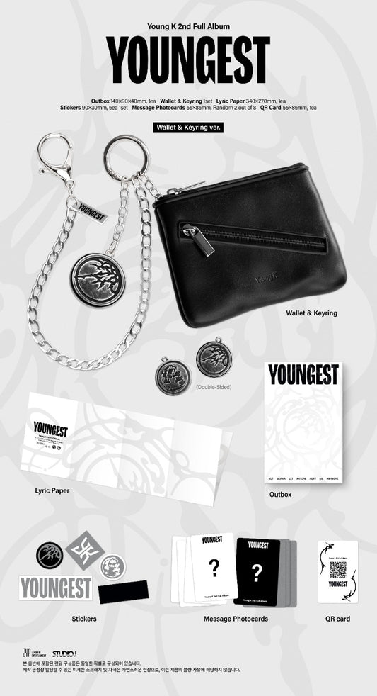 PRE-ORDER: Young K (Day6) 2nd Full Album - YOUNGEST (Wallet & Keyring Ver.)