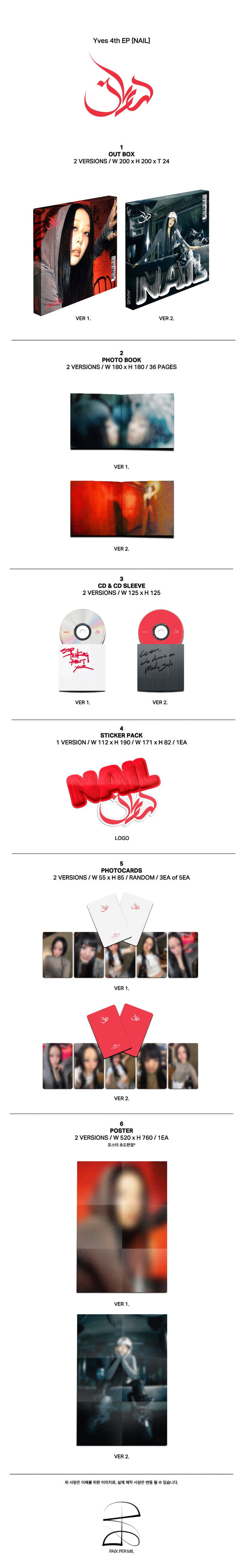 PRE-ORDER: Yves 4th EP Album - NAIL (Deluxe Ver.) (Random)