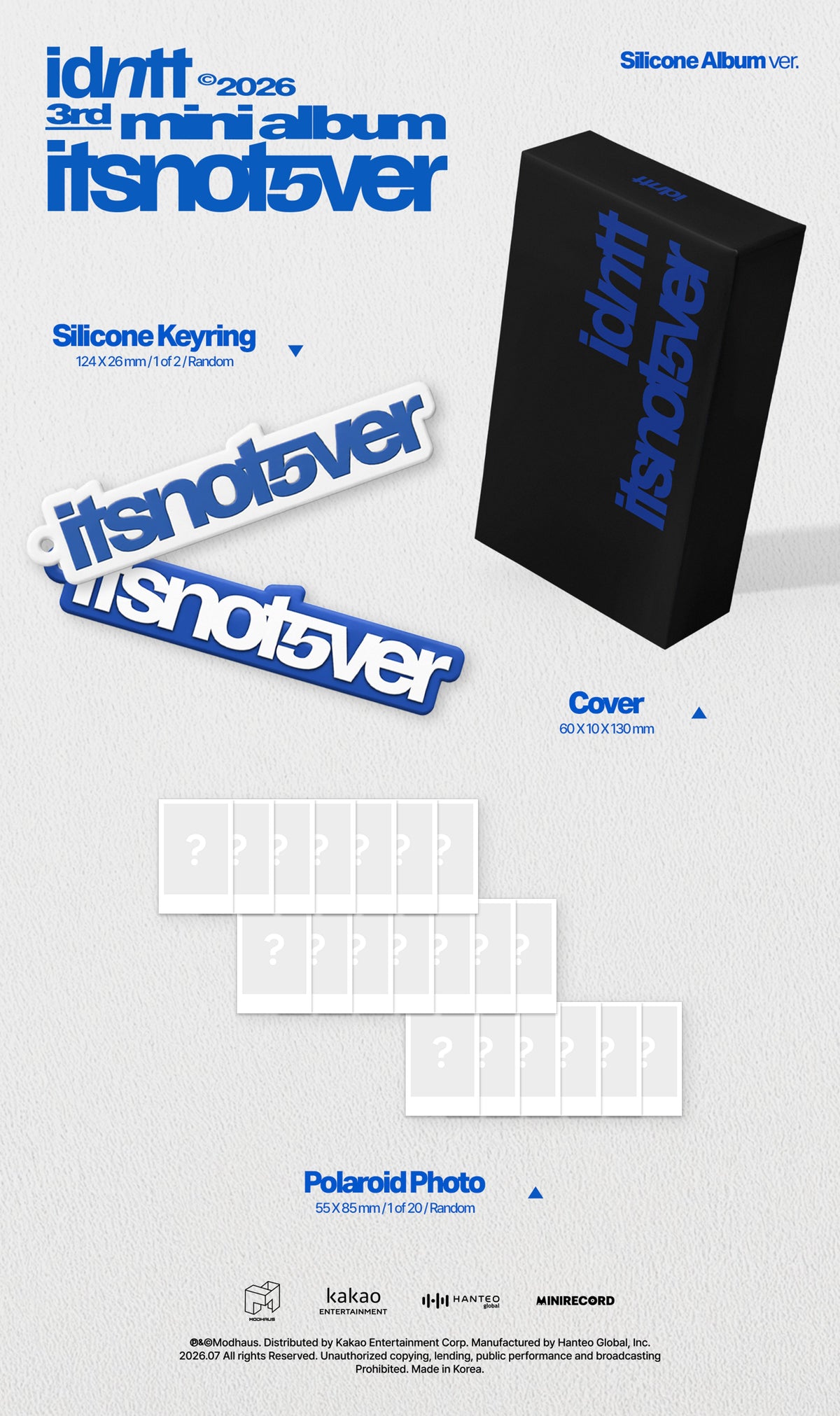 idntt 3rd Mini Album - itsnotver (Silicone Album)