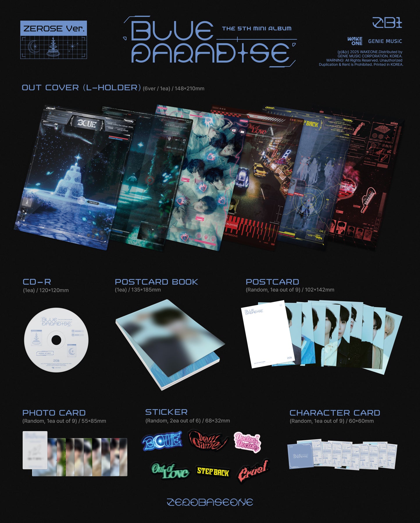 ZEROBASEONE The 5th Mini Album – BLUE PARADISE (ZEROSE Ver.) (Random)