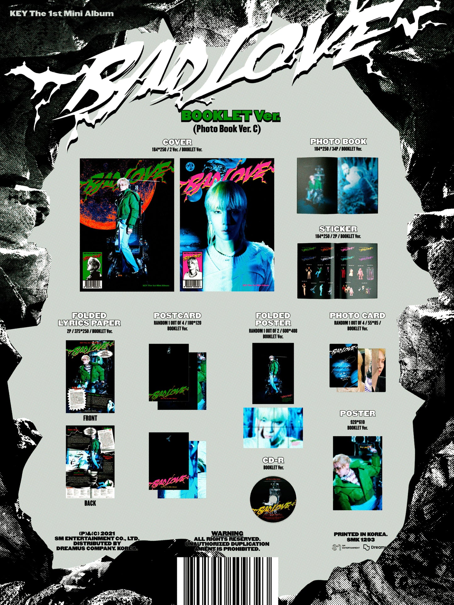 KEY Mini Album Vol. 1 - BAD LOVE (BOOKLET Ver.) (Random)