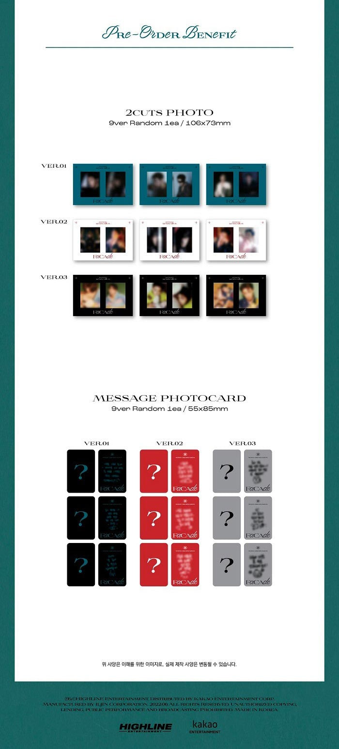 WONHO Mini Album Vol. 3 - FACADE (Random)